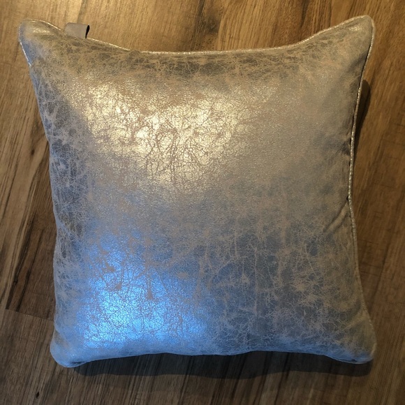 Other - Metallic Silver Rustic Throw Pillow